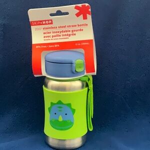 Skip Hop Rhino Stainless Steel Straw Bottle 12oz